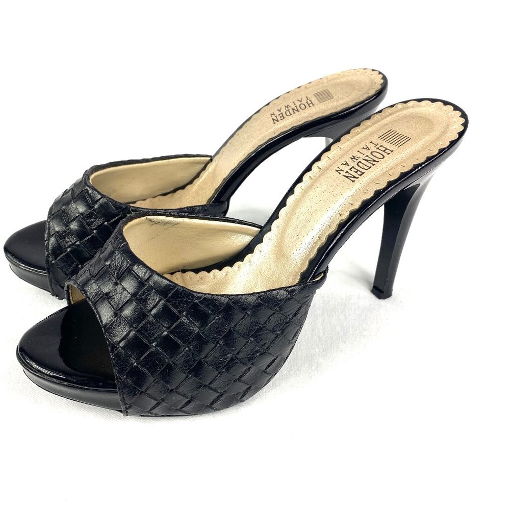 Black Honden Heel Strapless Sandals SZ 7.5 Pre-Lov